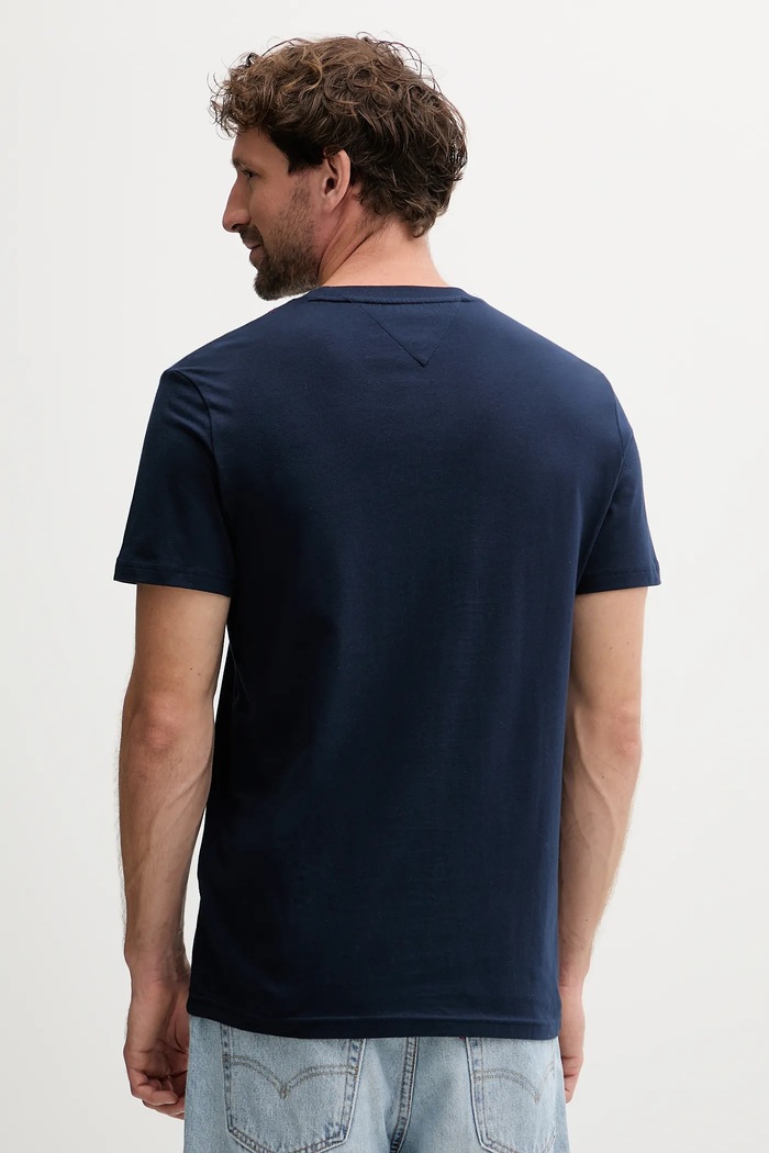 Tommy Jeans tricou din bumbac DM0DM22127 bleumarin AW25