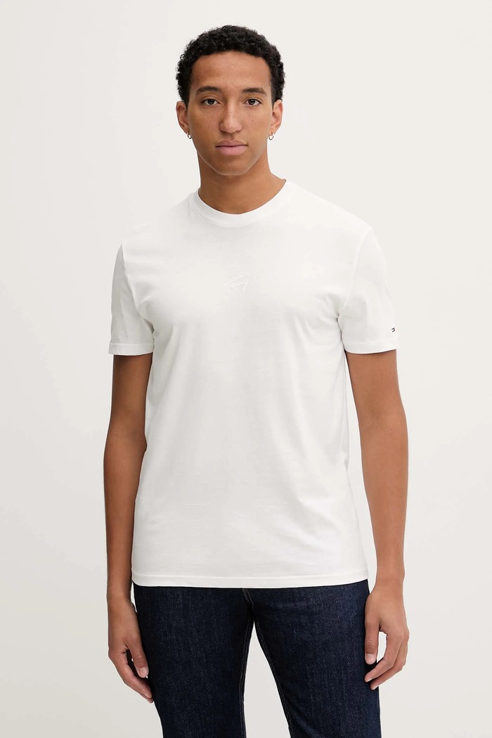 Tommy Jeans t-shirt bawełniany bawełna biały DM0DM22138