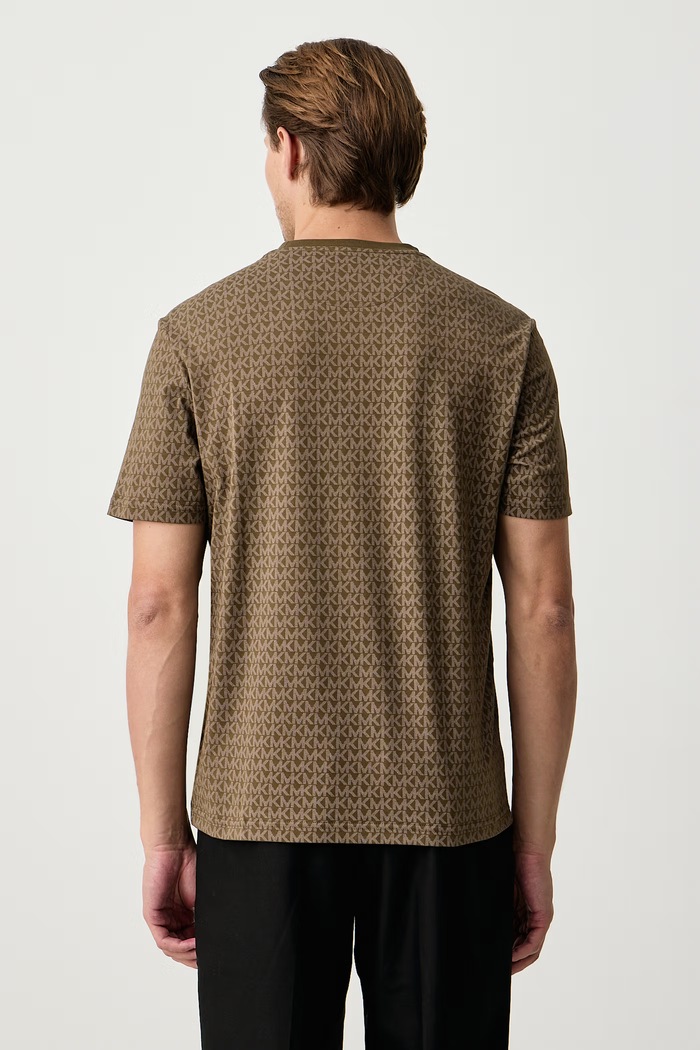 Odzież Michael Kors T-shirt męski bawełniany CS5529A5KS zielony
