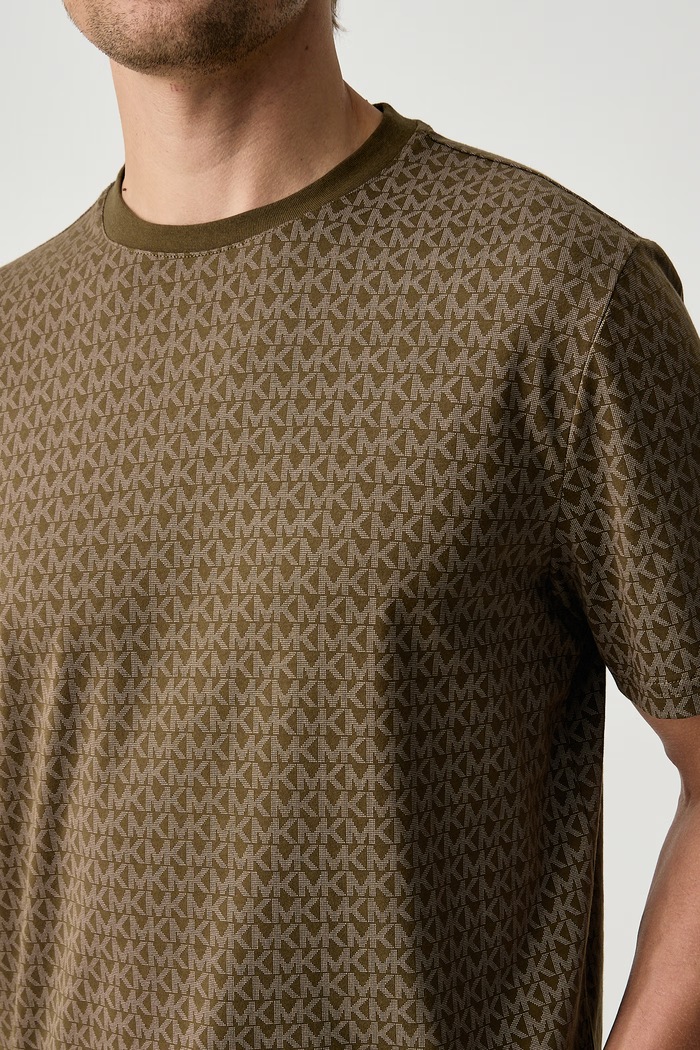 T-shirt męski bawełniany Michael Kors CS5529A5KS zielony