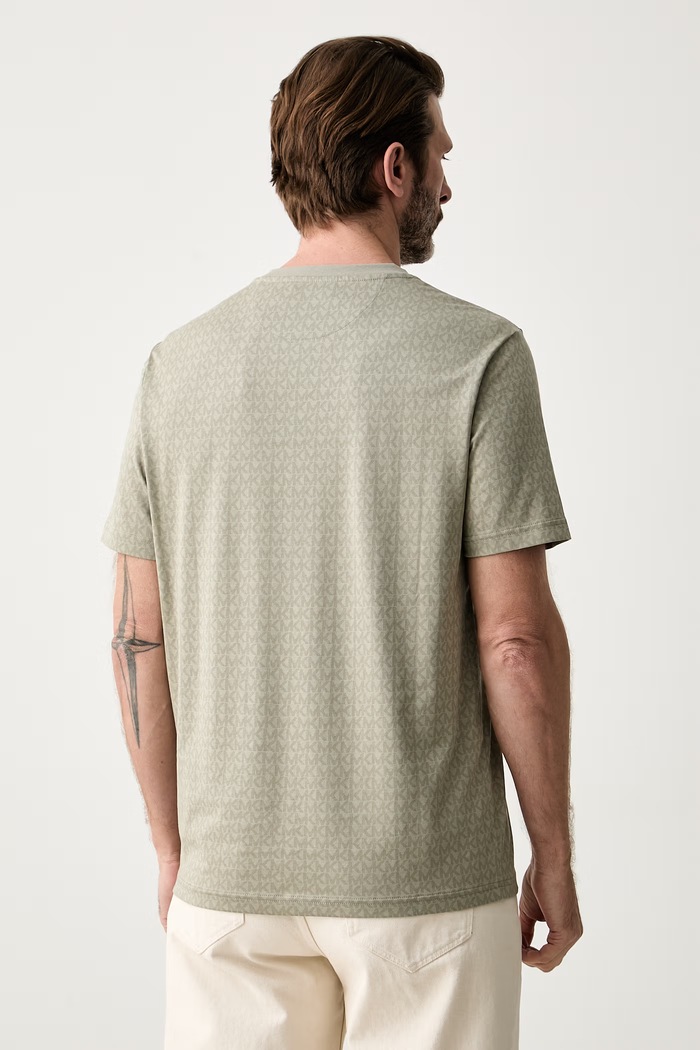 Odzież Michael Kors T-shirt męski bawełniany CS5529A5KS zielony