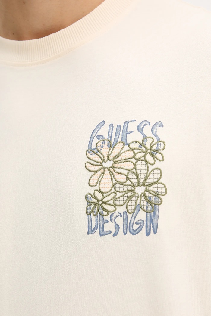 Βαμβακερό μπλουζάκι Guess M5YI20.K8FQ4 μπεζ