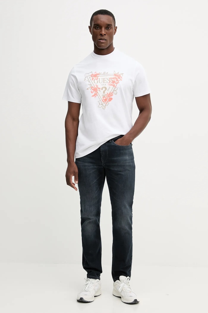 Bavlněné tričko Guess M5YI21.K8FQ4 bílá AW25