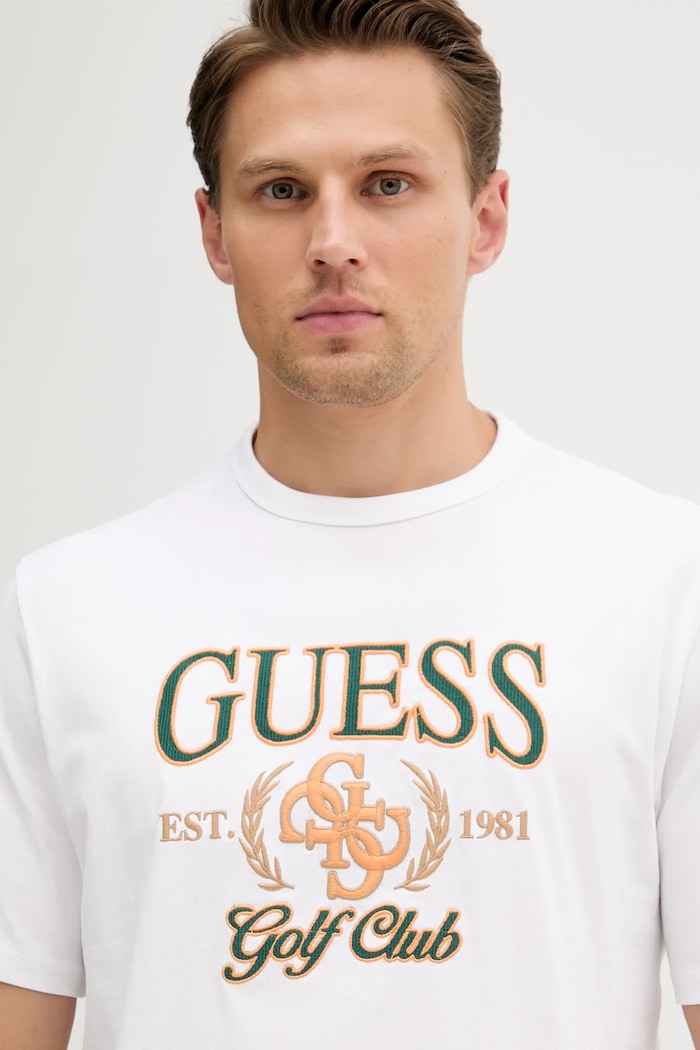 T-shirt bawełniany 4G Guess M5YI22.K8FQ4 biały