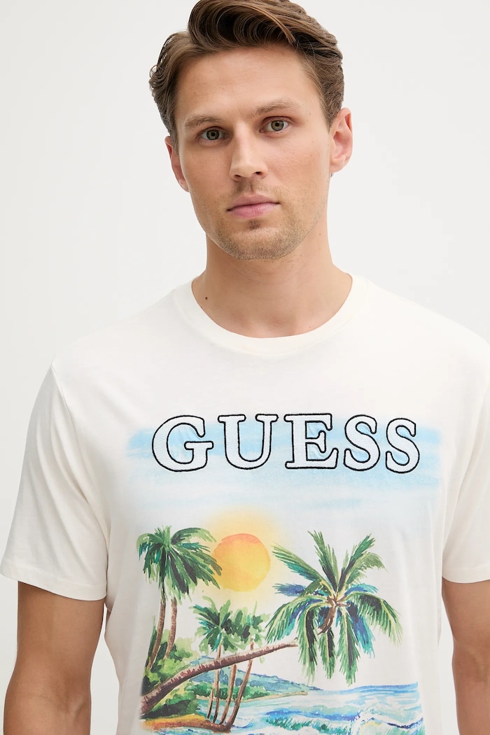 Guess pamut póló bézs M5YI38.KBW41