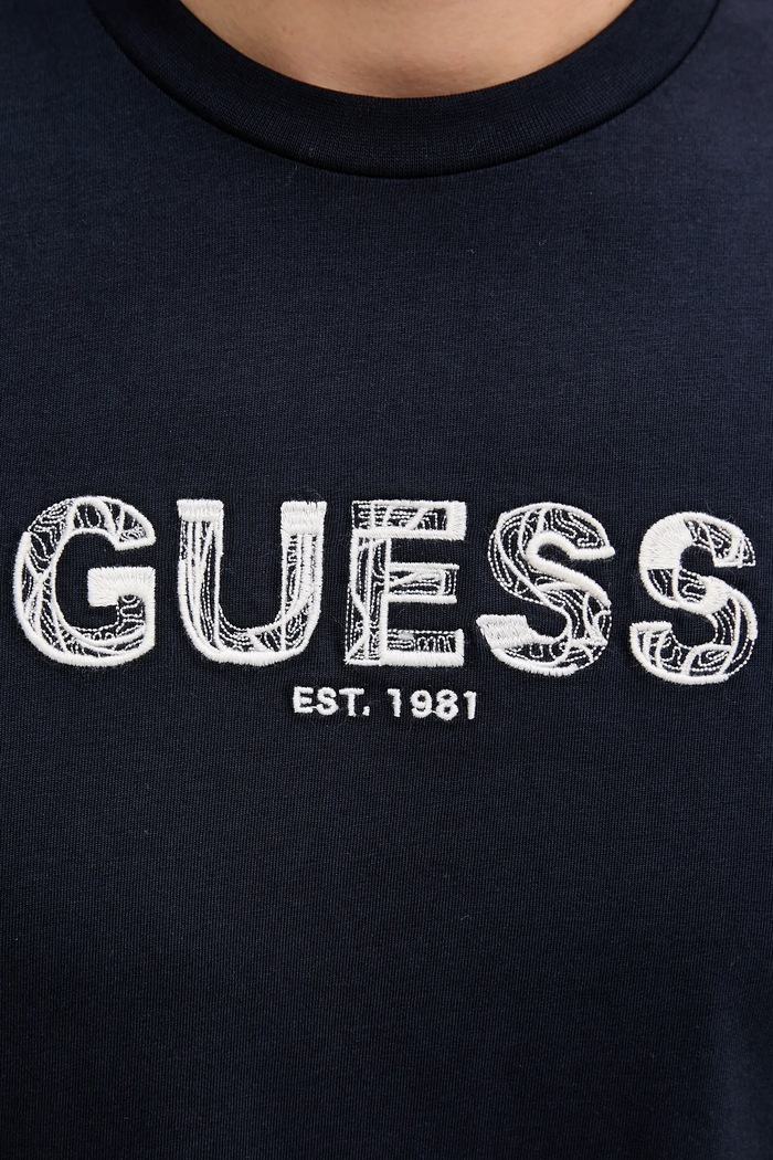 Guess t-shirt bawełniany granatowy M5YI41.KBW41