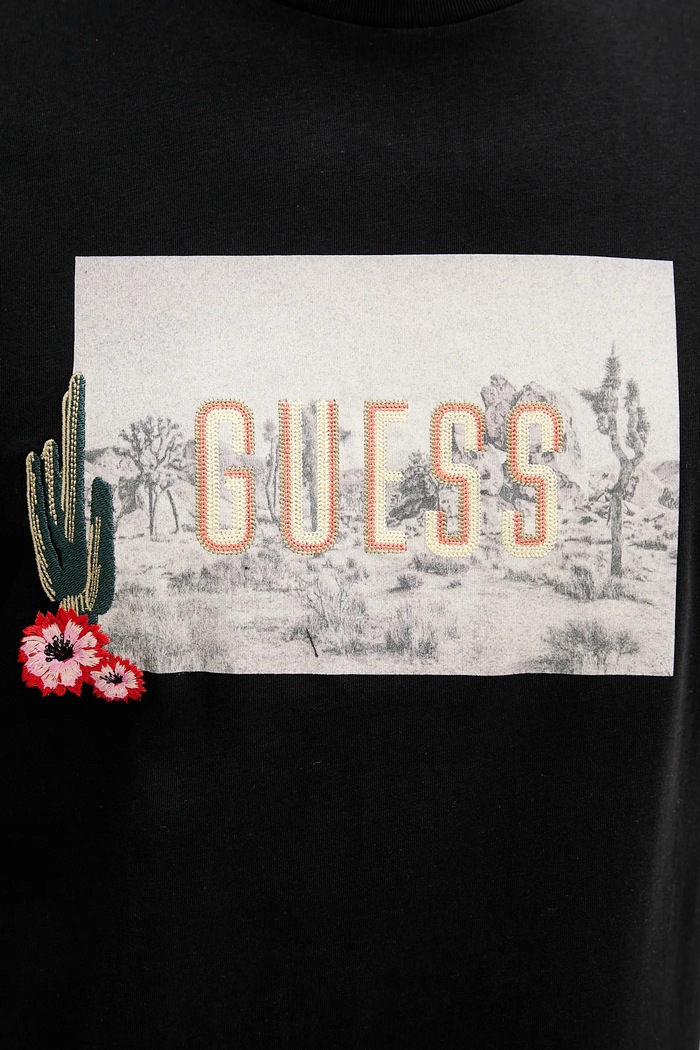 Памучна тениска Guess M5YI45.KBW41 черен