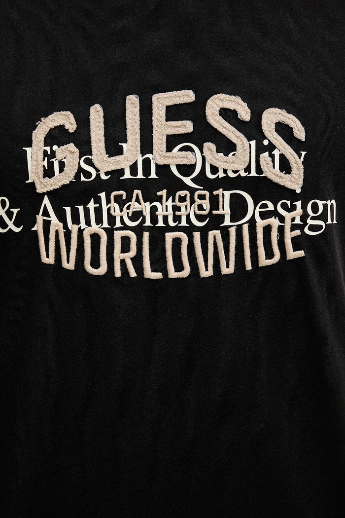 Bavlnené tričko Guess WORLDWIDE M5YI49.KBW41 čierna
