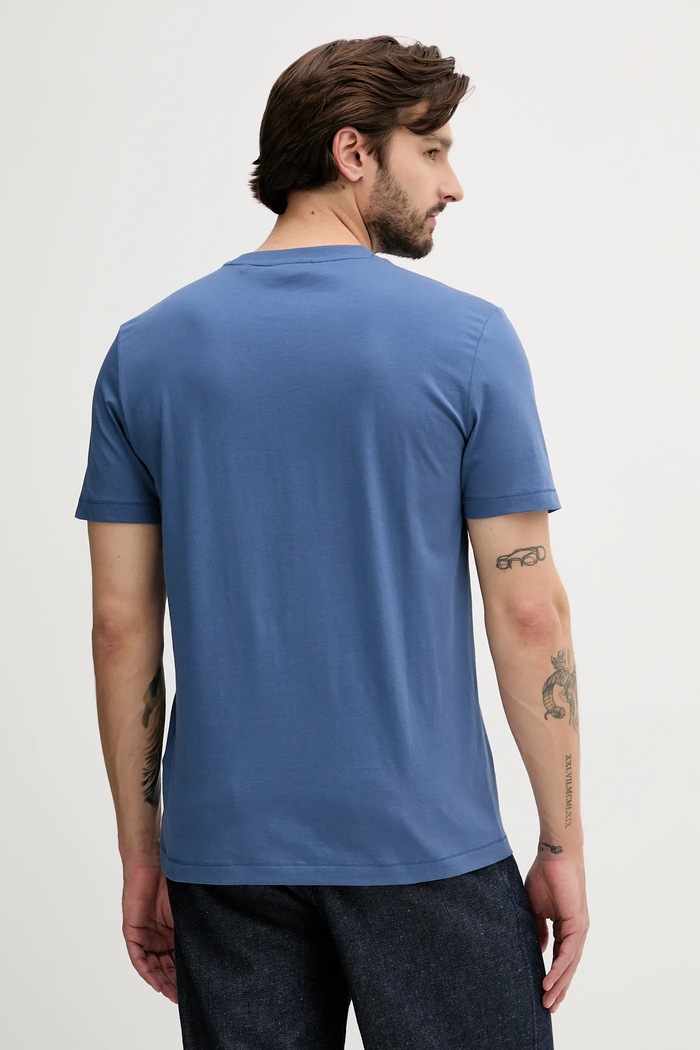 Βαμβακερό μπλουζάκι HUGO San Jared-C 50542784 μπλε AW25