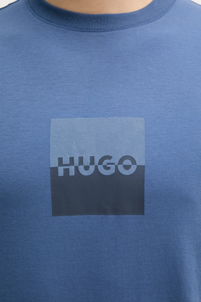 Βαμβακερό μπλουζάκι HUGO San Jared-C μπλε 50542784