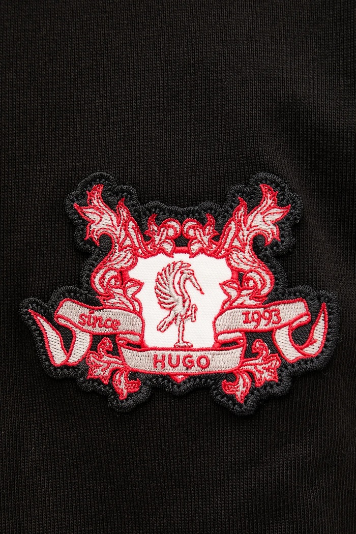 Βαμβακερό μπλουζάκι HUGO San Jared-C 50542957 μαύρο