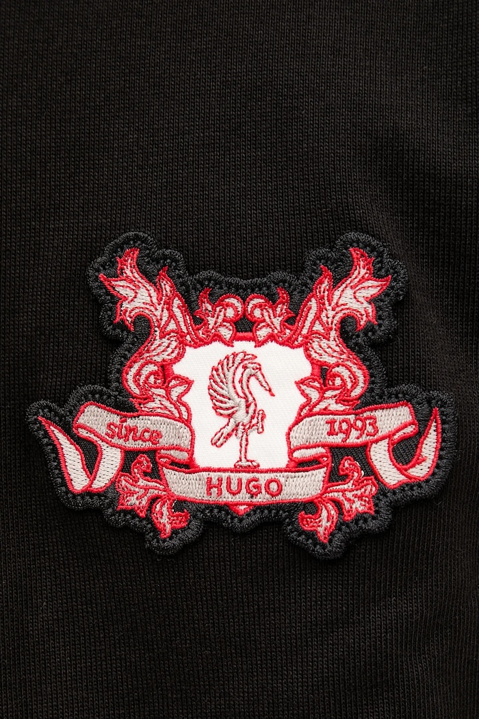 Βαμβακερό μπλουζάκι HUGO San Jared-C 50542957 μαύρο