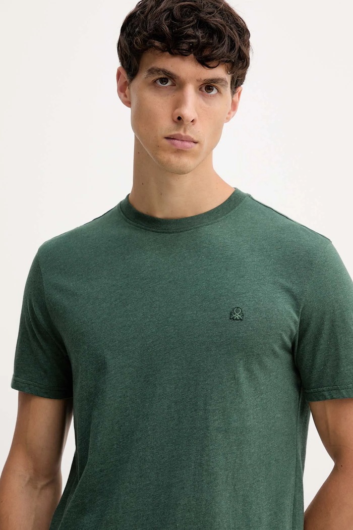 United Colors of Benetton t-shirt bawełniany zielony 3UWFU10AU