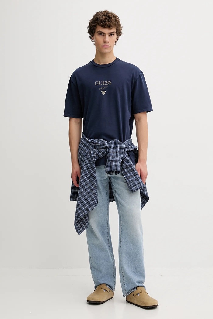 Bavlnené tričko Guess Originals M5GI69.K8FQ4 tmavomodrá AW25