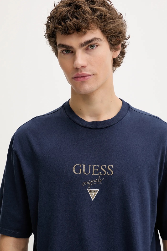 Bavlnené tričko Guess Originals tmavomodrá M5GI69.K8FQ4
