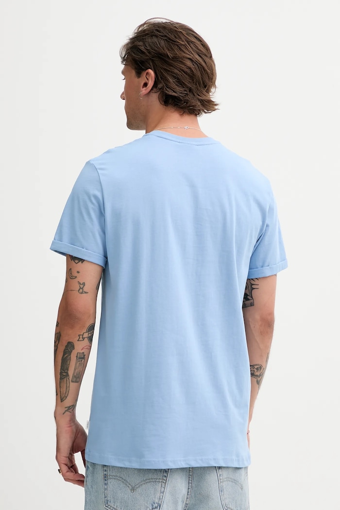 Odzież Les Deux T-shirt bawełniany Norregaard 1000201 niebieski