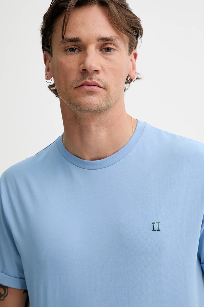 T-shirt bawełniany Norregaard Les Deux 1000201 niebieski