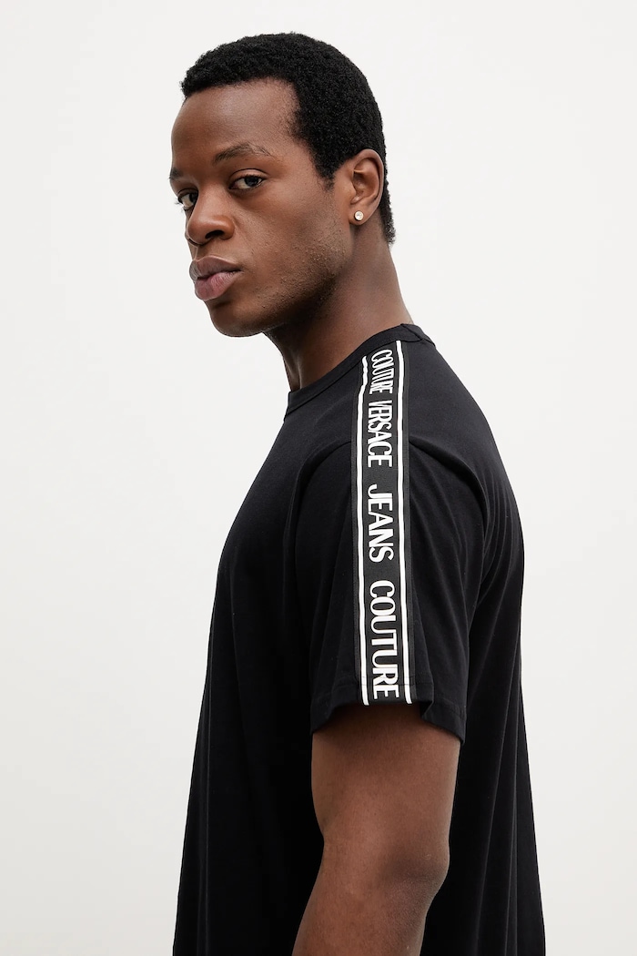 Bavlněné tričko Versace Jeans Couture černá 79GAHC02.CJ01C