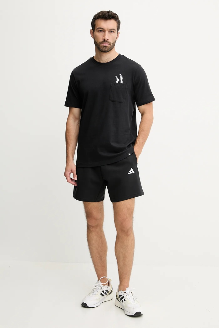 Bavlněné tričko adidas JC5283 černá AW25