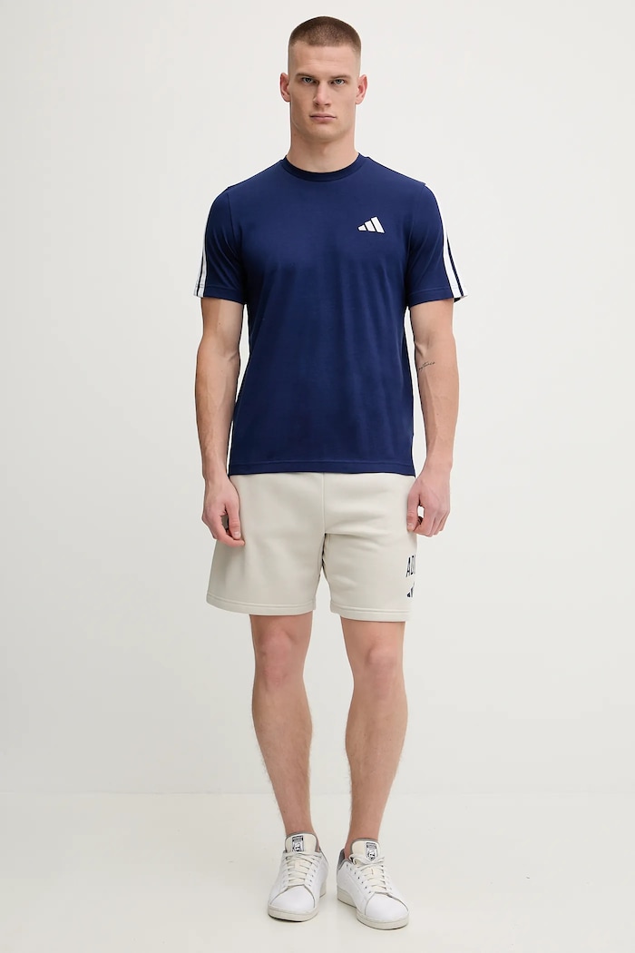 adidas tricou din bumbac 3-Stripes JV6785 bleumarin SS26