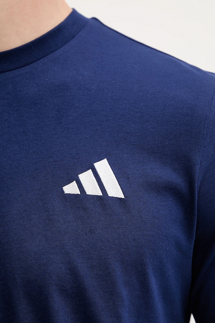 adidas tricou din bumbac 3-Stripes JV6785 bleumarin