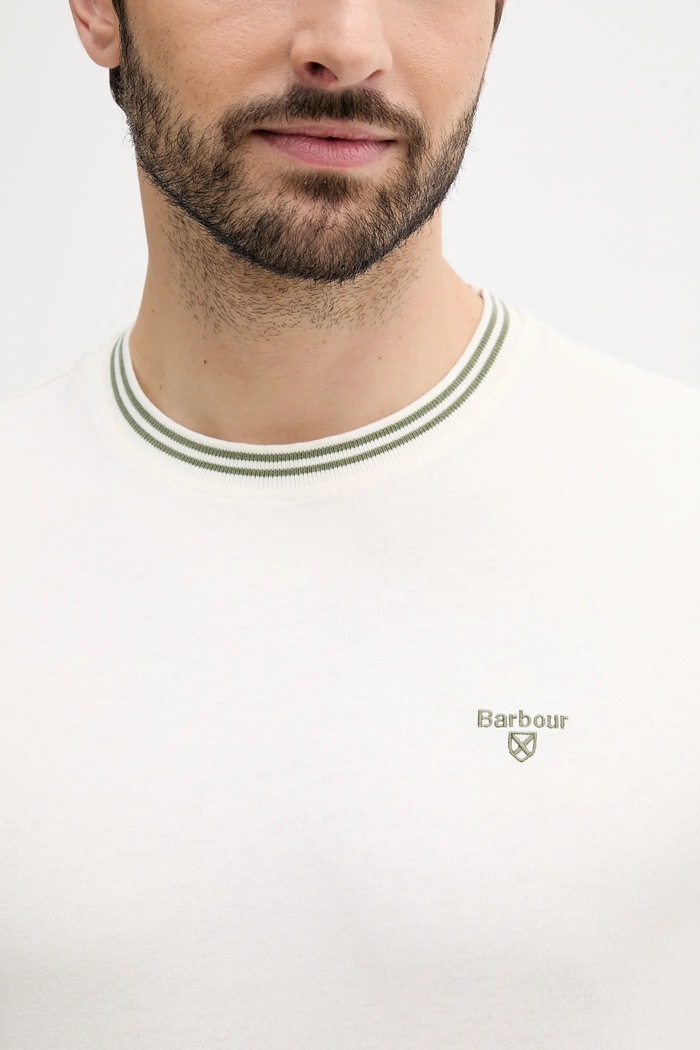 Barbour T-shirt męski bawełniany AUSTWICK MTS1000 beżowy