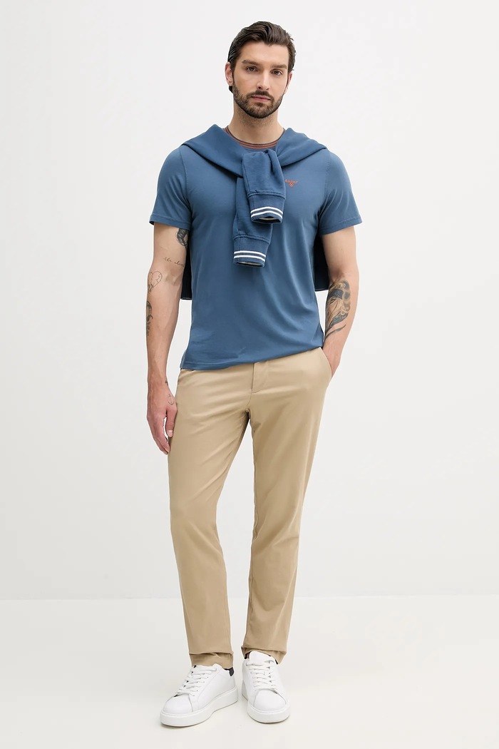 Barbour t-shirt da uomo in cotone AUSTWICK MTS1000 blu AW25