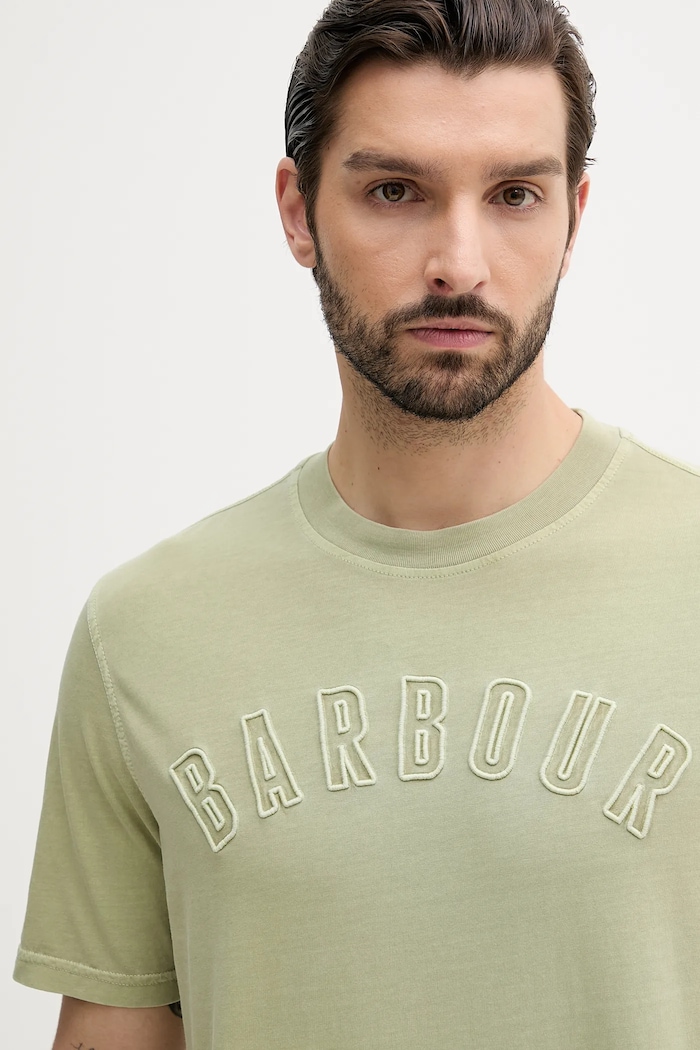 Bavlněné tričko Barbour BANFORD zelená MTS1443