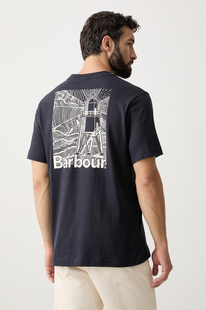 Barbour t-shirt ανδρικό βαμβακερό MOONWELL σκούρο μπλε MTS1465