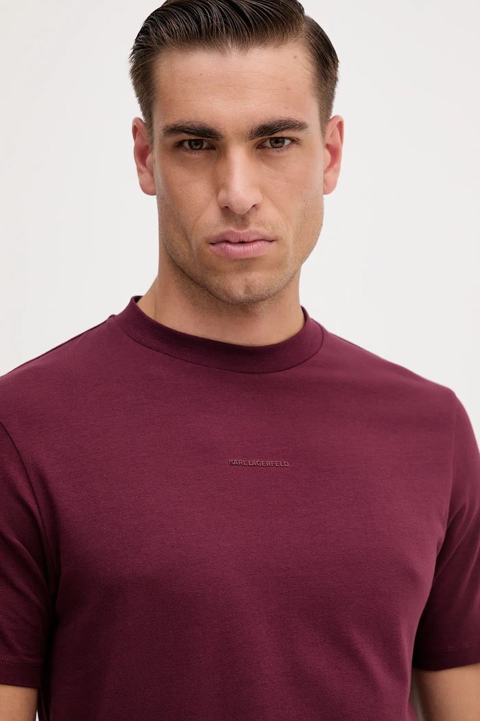 Karl Lagerfeld tricou din bumbac burgundia 554235.755051