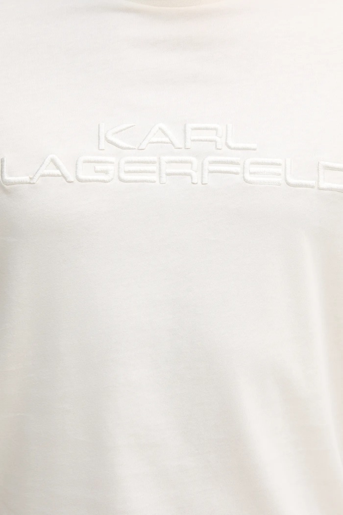 Bavlnené tričko Karl Lagerfeld 554227.755037 béžová