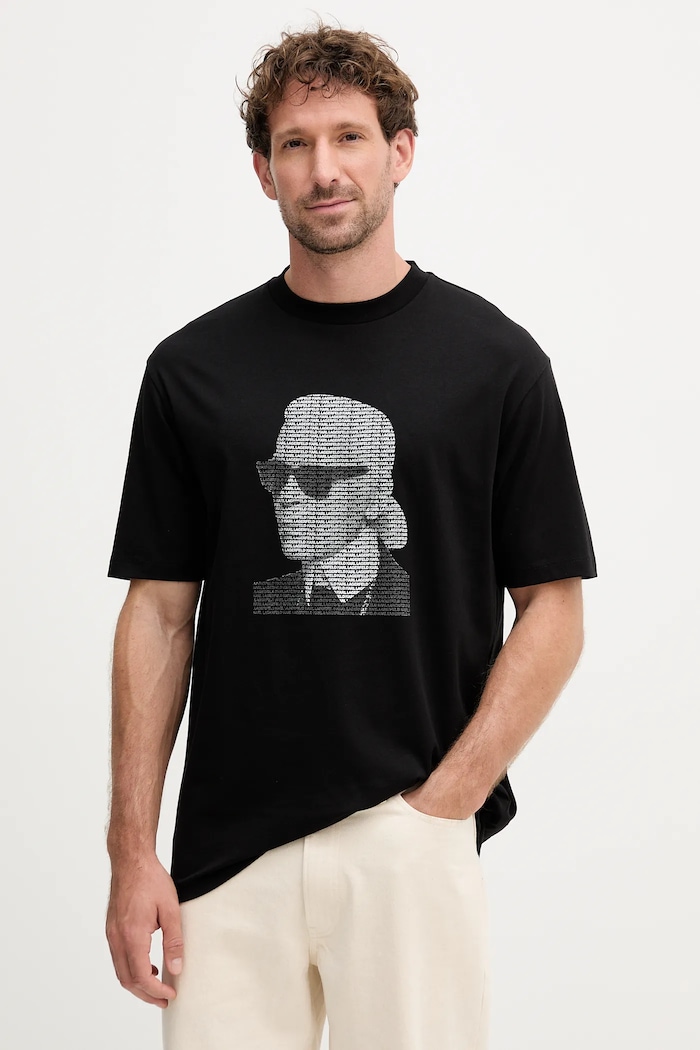 Bavlnené tričko Karl Lagerfeld relaxed čierna 554225.755144