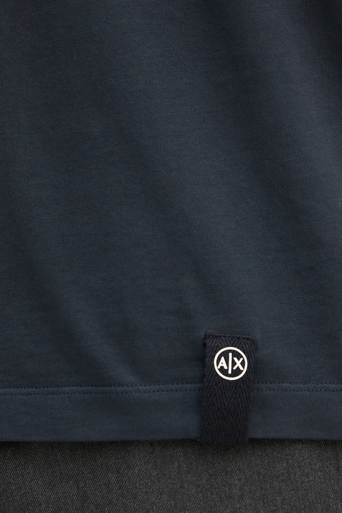 Bombažna kratka majica Armani Exchange XM001072.AF16283 mornarsko modra