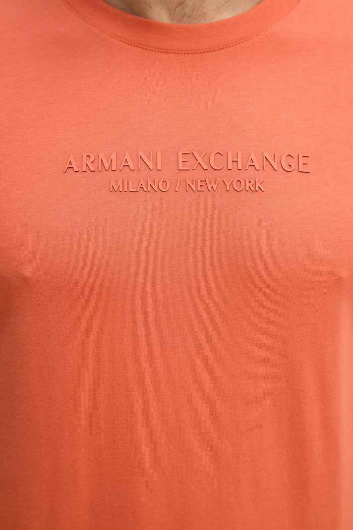 Armani Exchange osnovna kratka majica moška bombažna XM001280.AF10361 oranžna