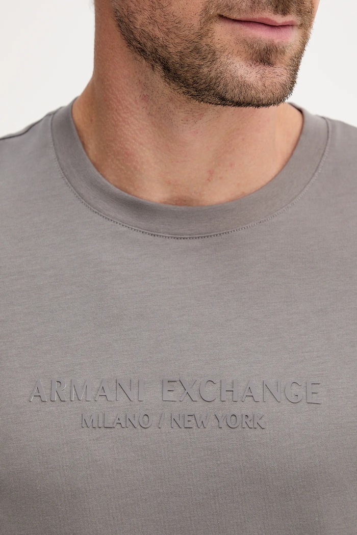 Armani Exchange osnovna kratka majica moška bombažna siva XM001280.AF10361