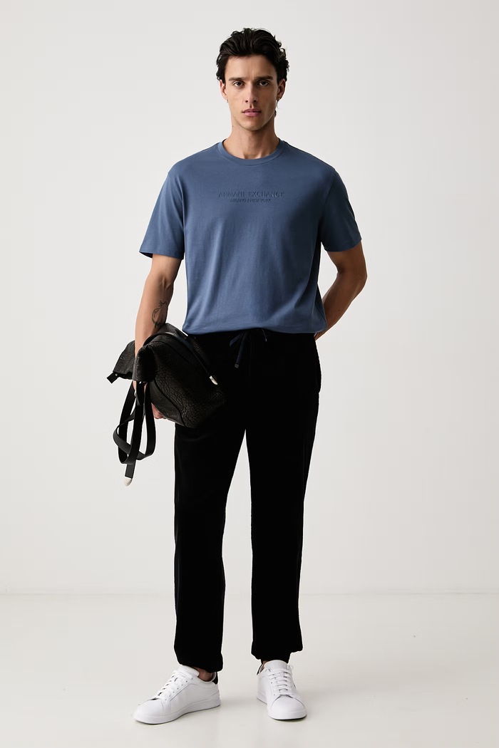 Armani Exchange футболка basic мужская хлопковая XM001280.AF10361 голубой SS26