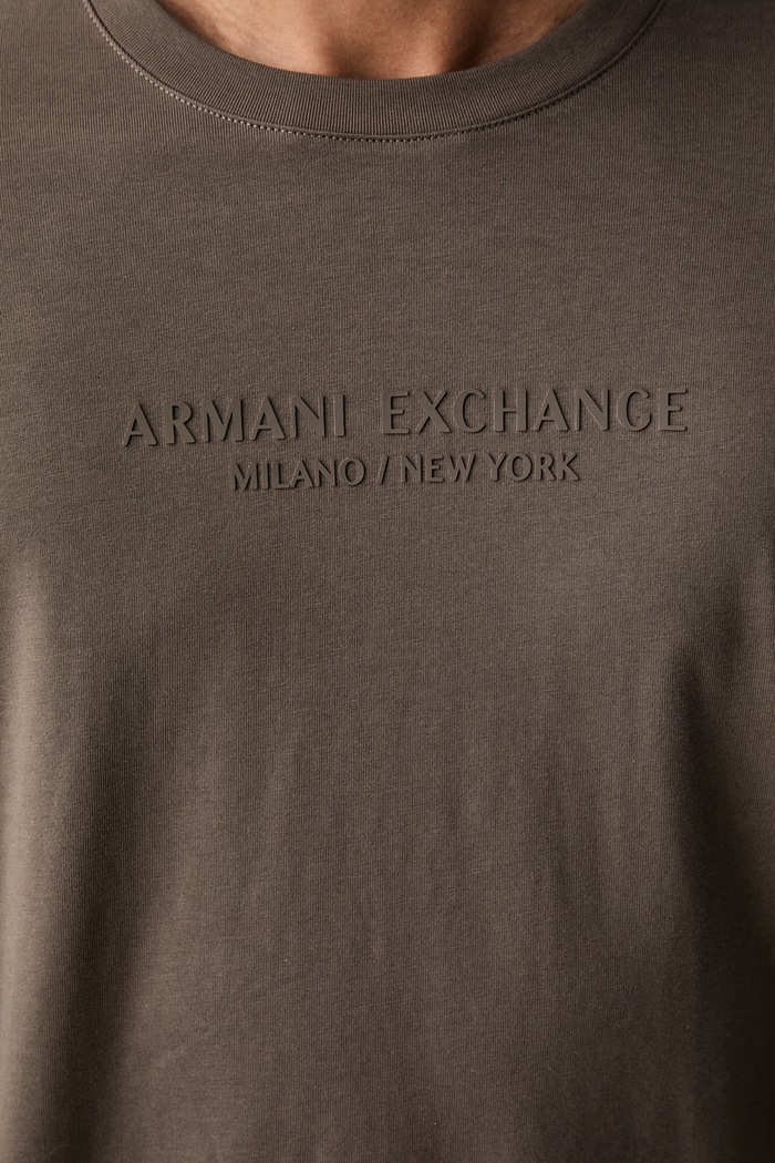 Armani Exchange osnovna kratka majica moška bombažna XM001280.AF10361 rjava