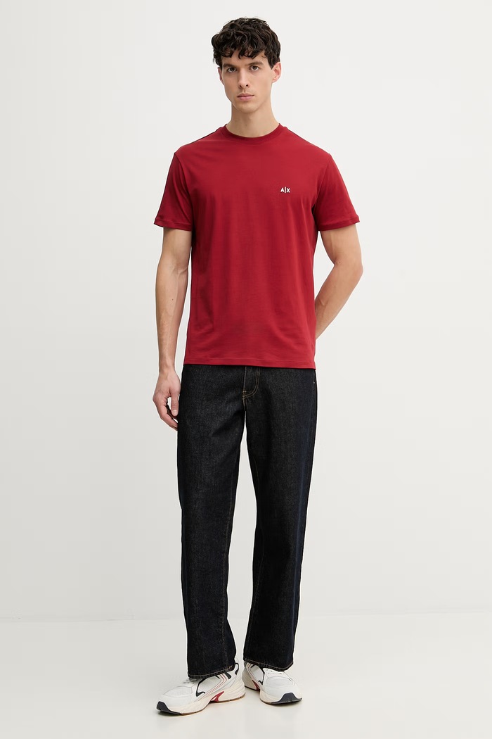 Armani Exchange tricou pentru bărbați, din bumbac XM001568.AF10358 rosu SS26