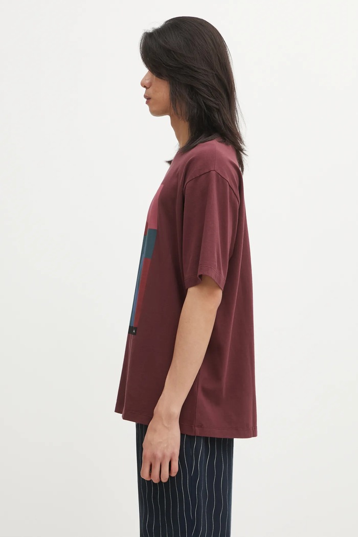 Bavlněné tričko by Parra Protect the sun 54401. burgundské AW25