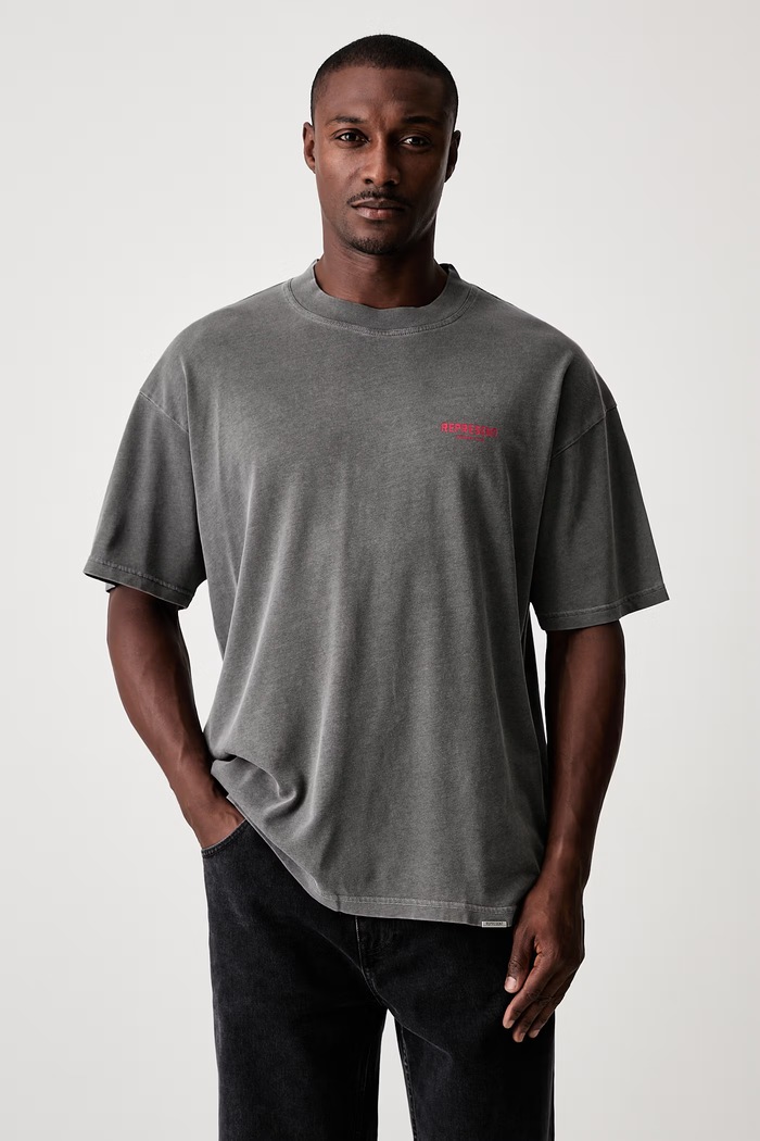 Odzież T-shirt oversize bawełniany męski OCM41114 szary