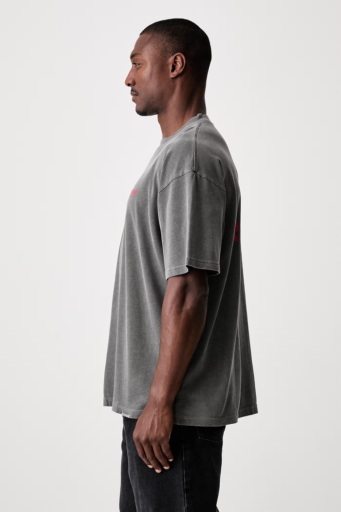 T-shirt oversize bawełniany męski szary OCM41114