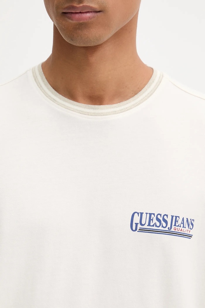 Βαμβακερό μπλουζάκι Guess Jeans M5YI09.K8FQ4 μπεζ