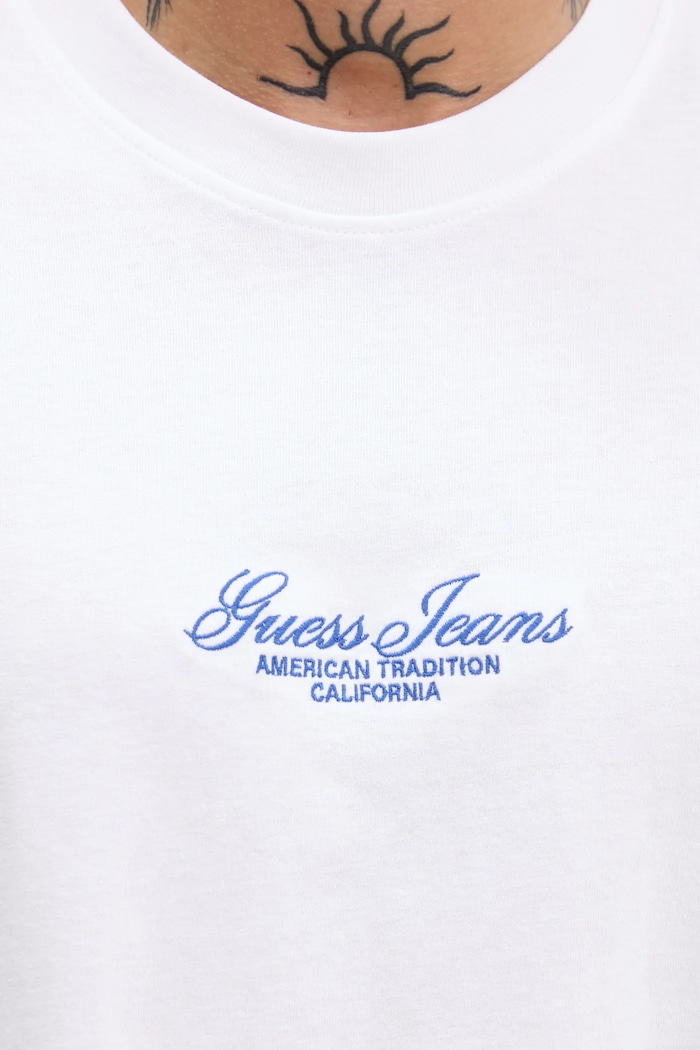 T-shirt in cotone Guess Jeans M5YI61.K8FQ4 bianco