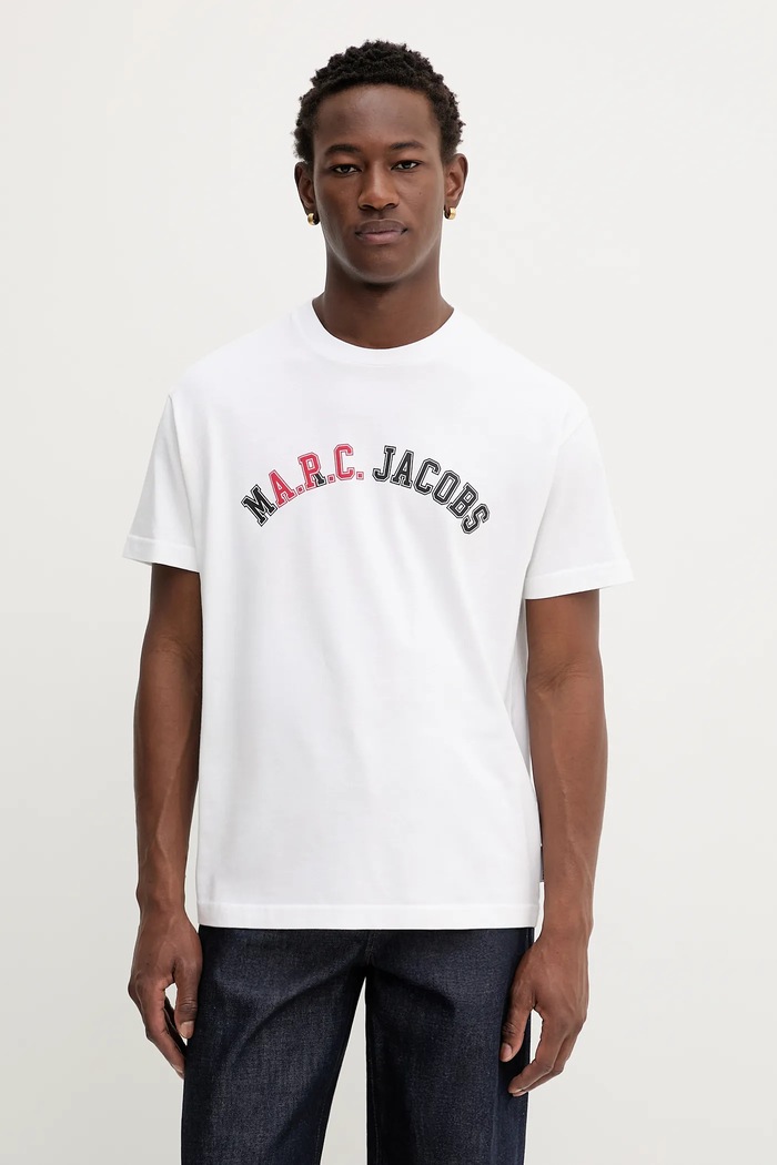 A.P.C. Tricou din bumbac A.P.C. x MARC JACOBS alb COHKS.H26554