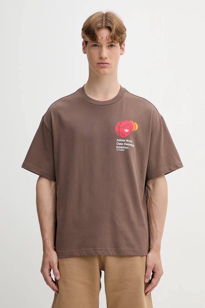 Odzież adidas Originals T-shirt World Class Tee JM9956 brązowy