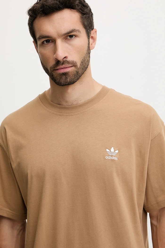 adidas Originals t-shirt bawełniany Essentials brązowy JV5944