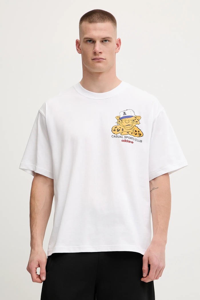 adidas Originals t-shirt bawełniany Graphic Os Ss T nadruk biały JW0158