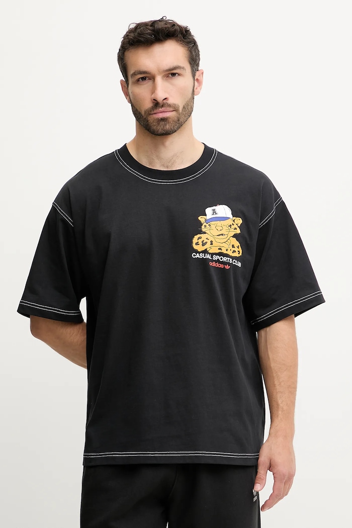 Pamučna majica adidas Originals Graphic Os Ss T print crna JW0159