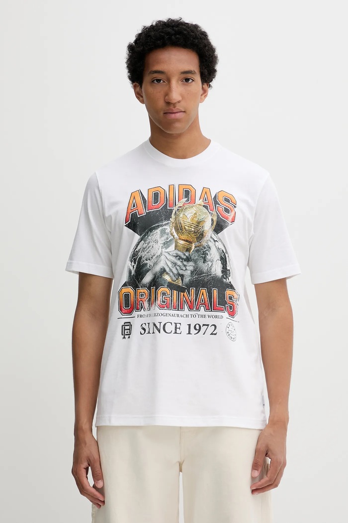 adidas Originals t-shirt bawełniany Graphic Reg Sst nadruk biały JW2972