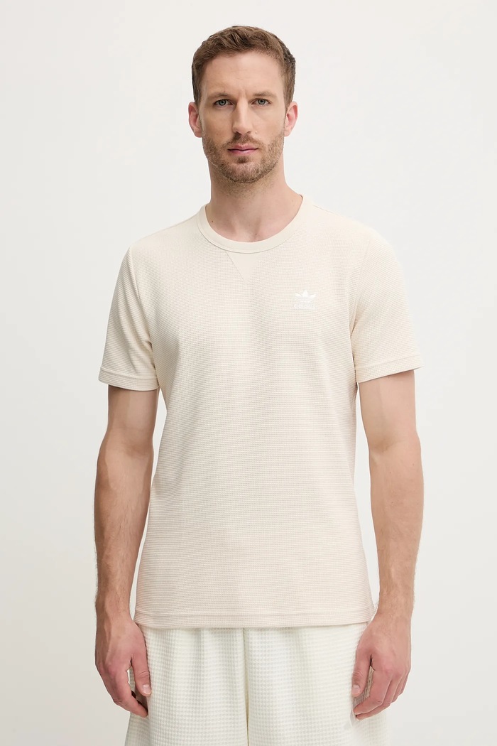 Tričko adidas Originals Essentials jednofarebný béžová JW3514